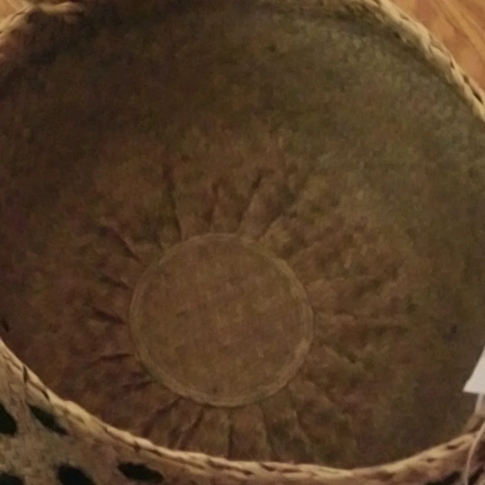 Round Dotted Wicker Collapsible Basket